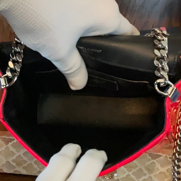 SAINT LAURENT Hot Pink Vicky Patent Leather Crossbody Bag - Picture 9 of 16
